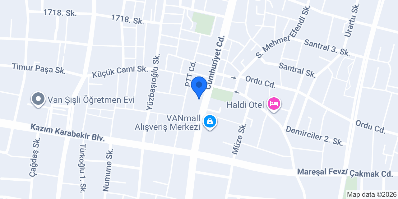 QNB Van Şubesi konumu