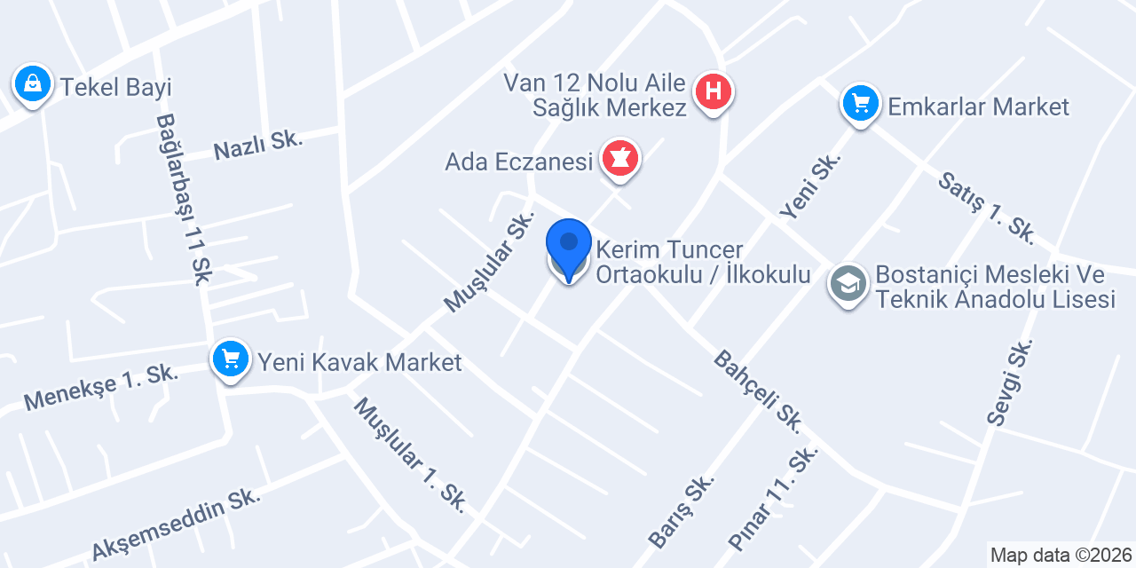 Kerim Tuncer Ortaokulu / İlkokulu konumu