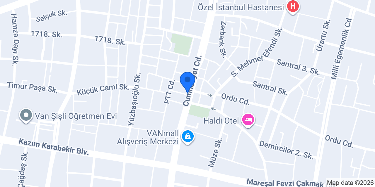 Yapı Kredi - Van Şubesi konumu