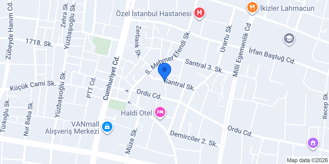 Van Anahtarcı- Çilingir Hüseyin Usta konumu
