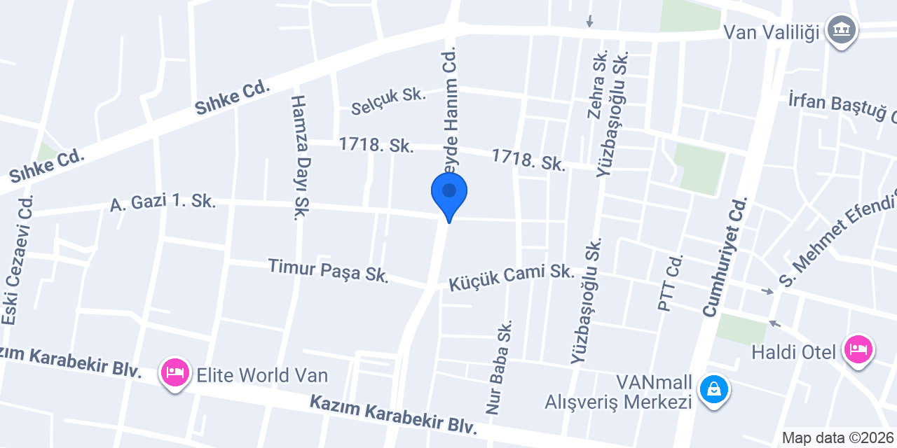 Van Karia çiçekçilik konumu