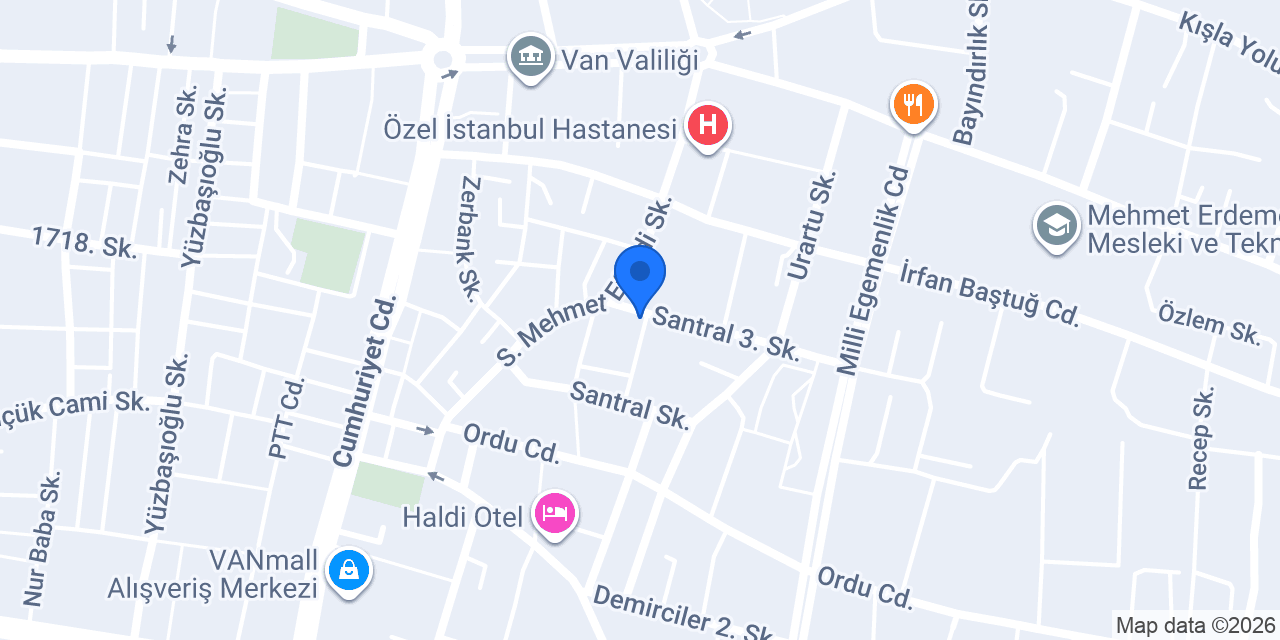 VAN AVUKAT NECAT AKYÜZ konumu