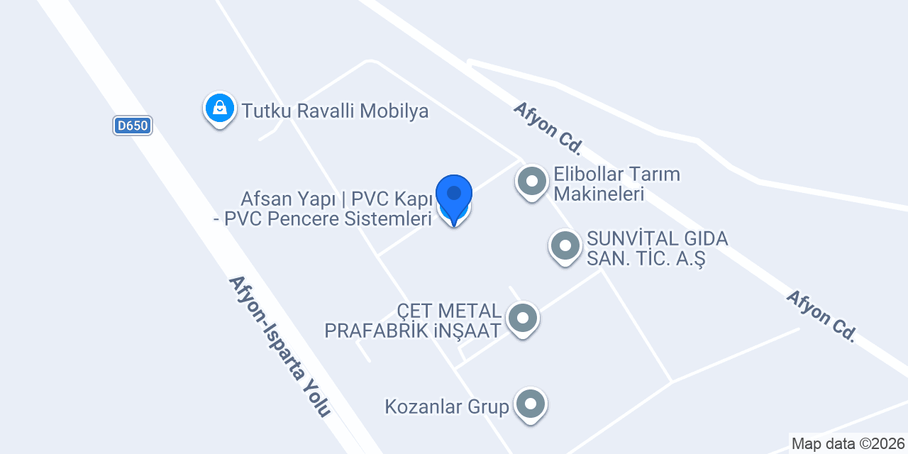 Afsan Yapı | PVC Kapı - PVC Pencere Sistemleri konumu