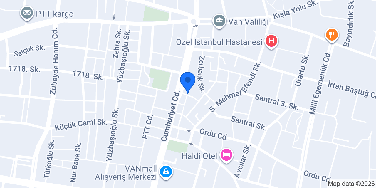 Otel Ada Palas konumu