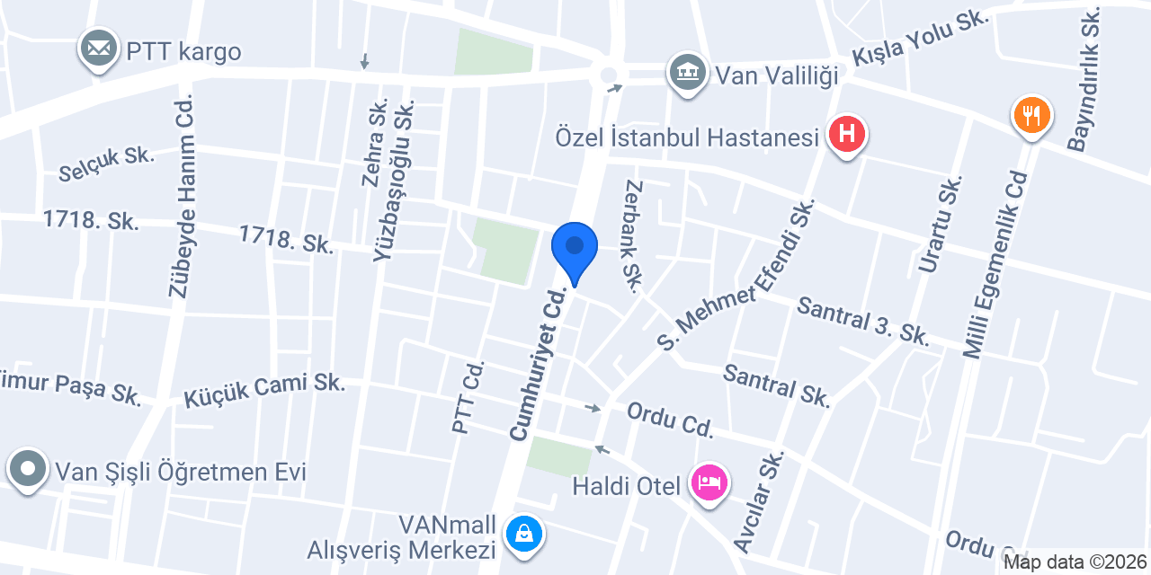 Vakıf Katılım Van Şubesi konumu