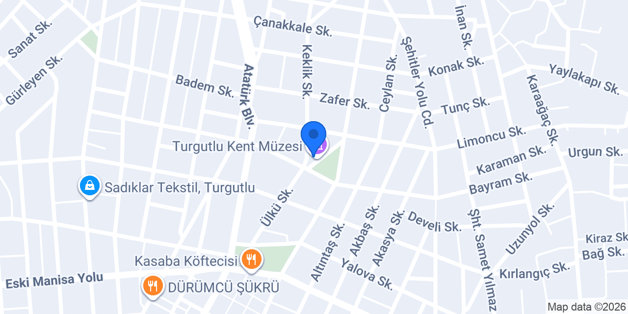 Turgutlu Kent Müzesi konumu