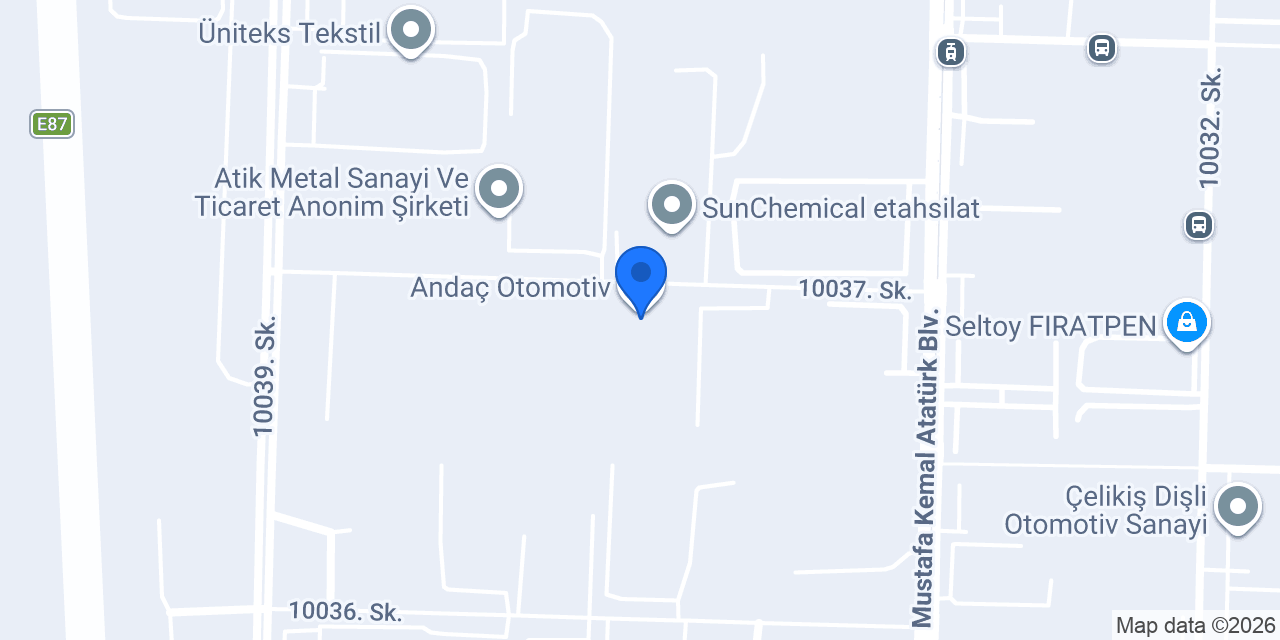 Andaç Otomotiv konumu