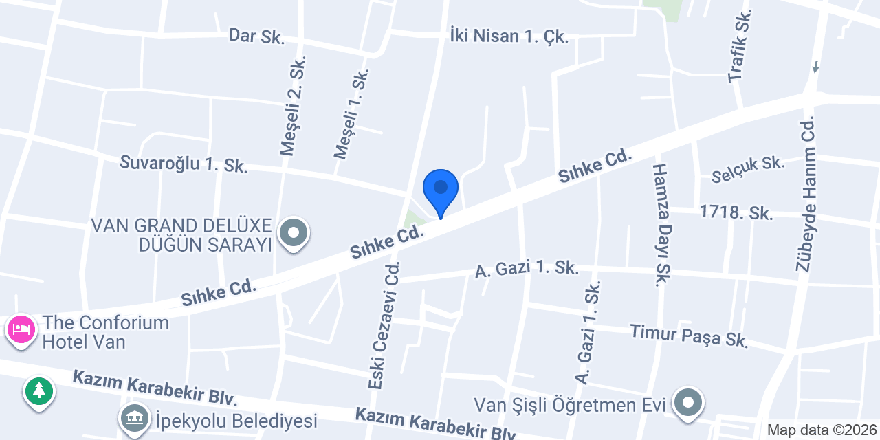 VAN PRES Duşakabin konumu