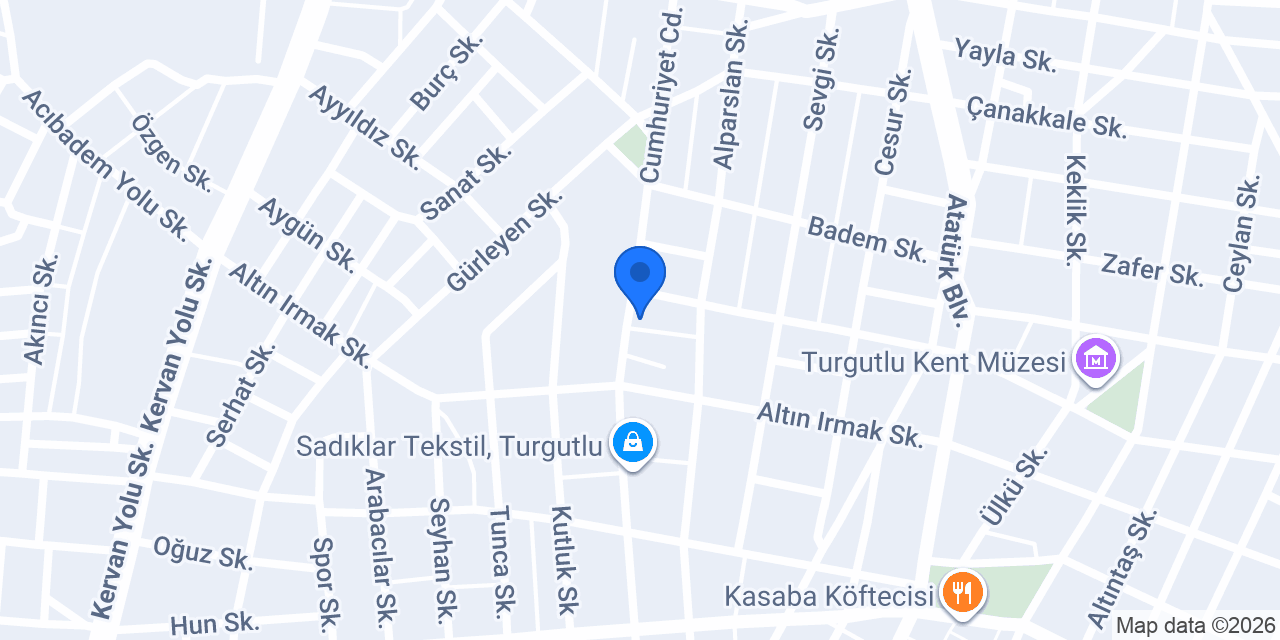 Turgutlu Çiçek Sarayı konumu