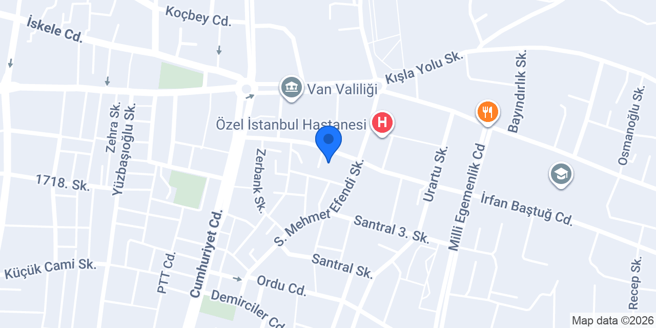 Orhan Van Yapı Emlak konumu