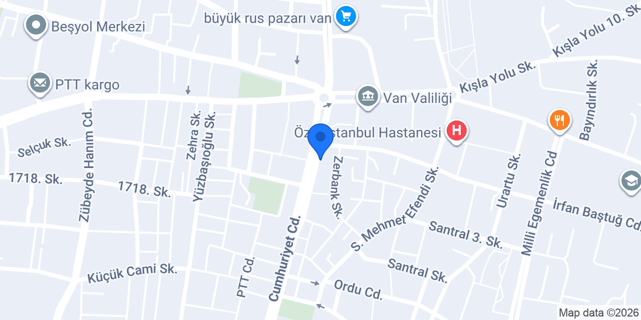 Akbank Van Şubesi konumu