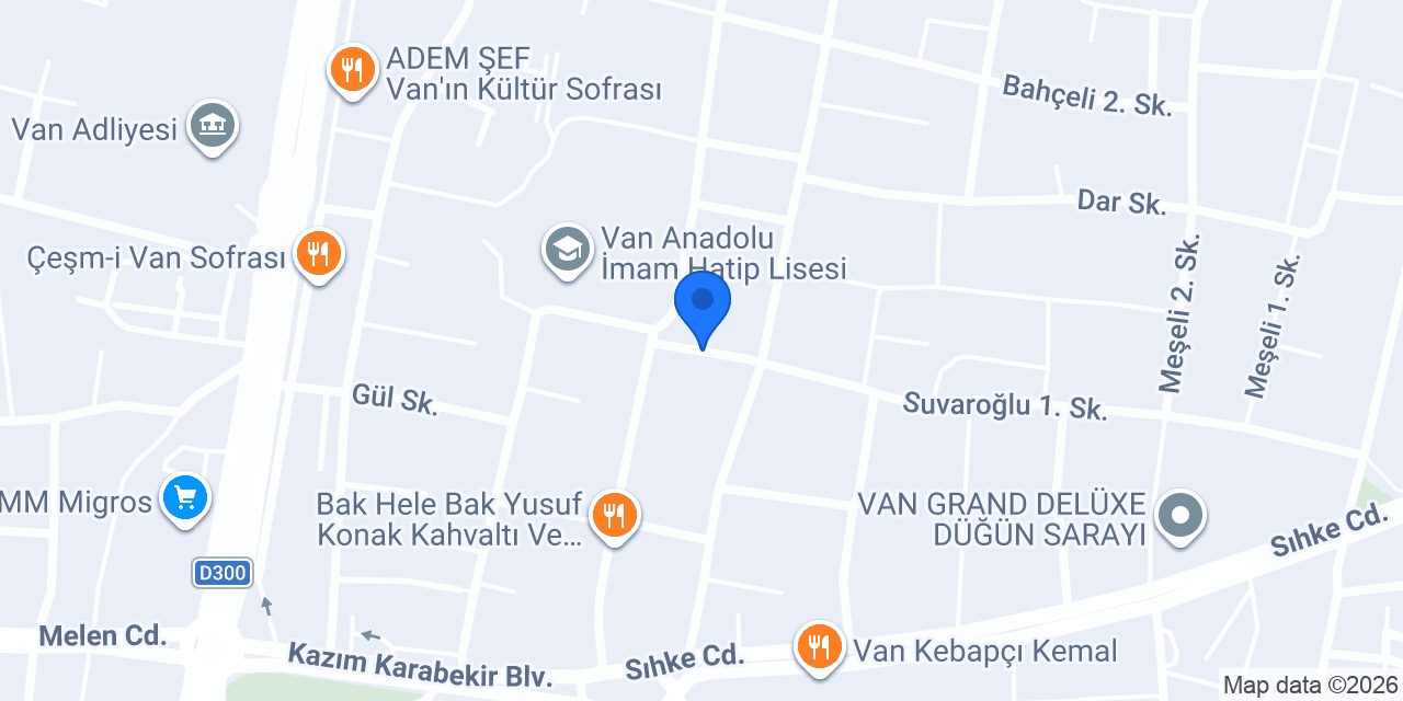 Yalibor Van Yetkili Bayii konumu