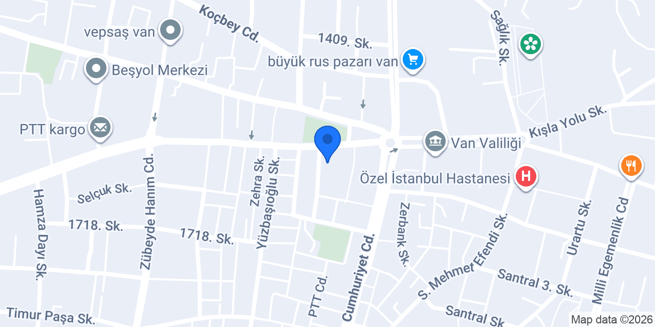 Otel Şehrivan konumu