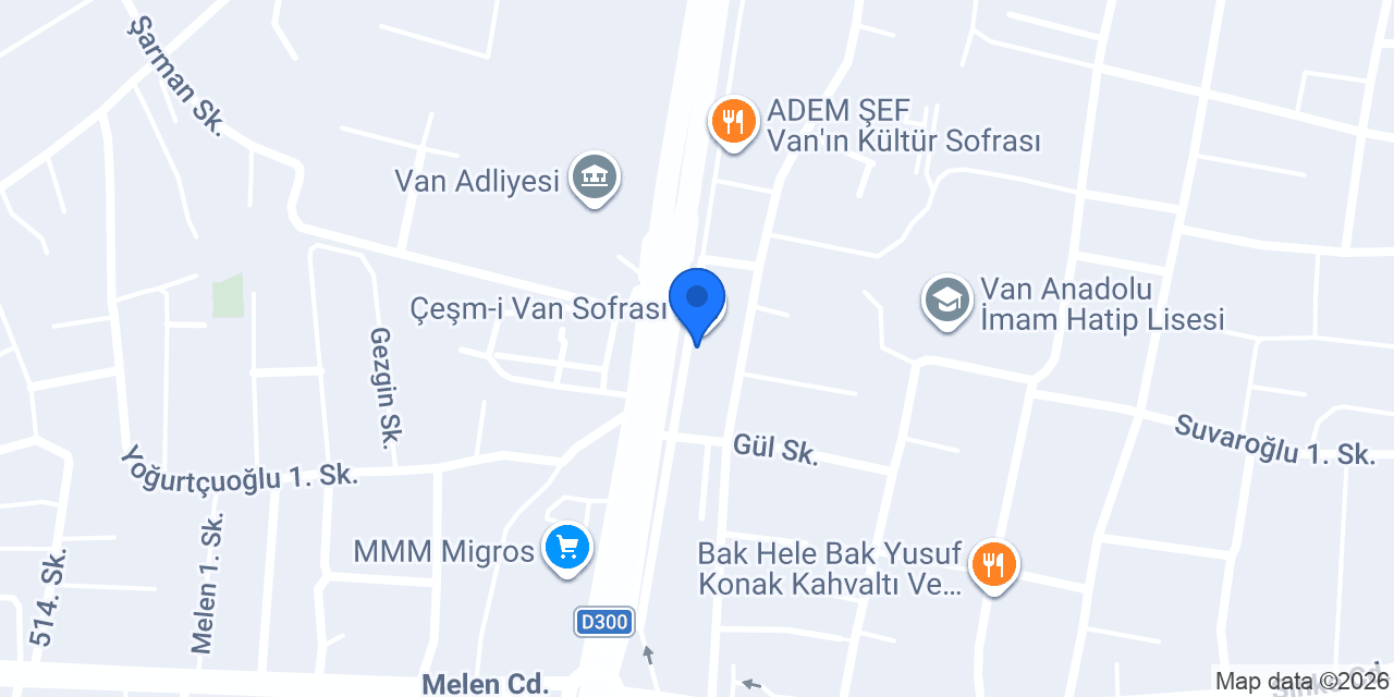 Çeşm-i Van Sofrası konumu