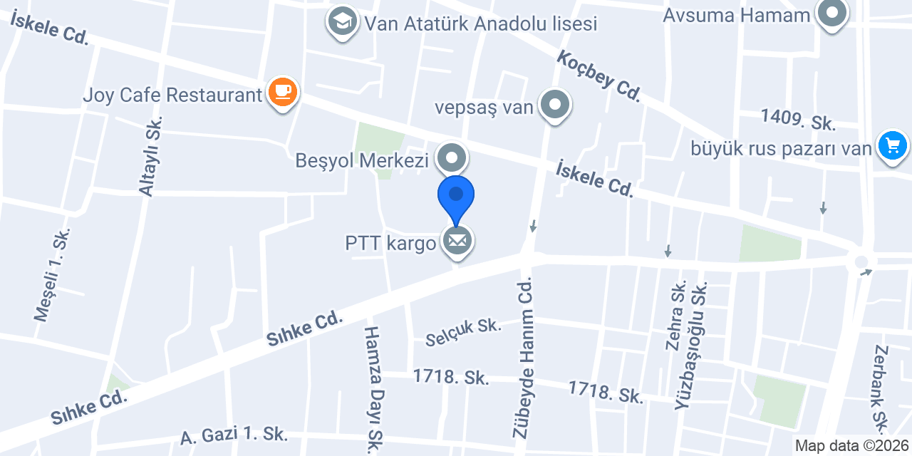 VAN İKİNCİ EL EŞYA GÜZEL EVKUR konumu