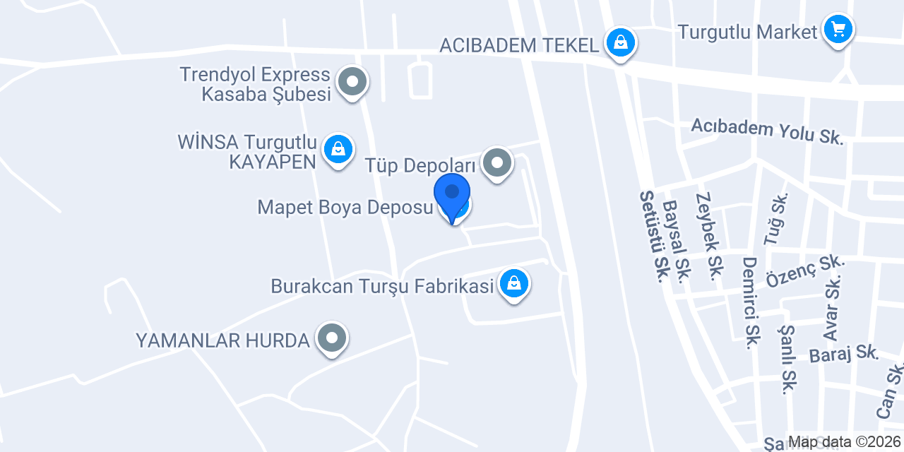 Mapet Boya Deposu konumu