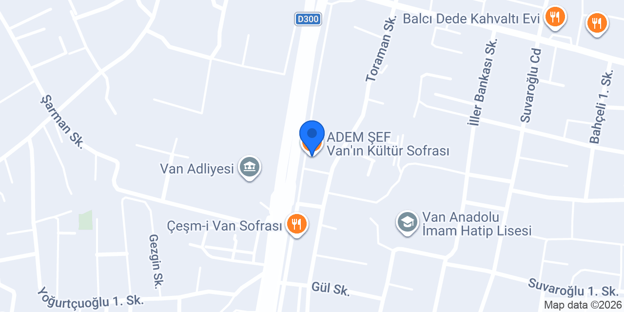 ADEM ŞEF VAN'IN İLK KÜLTÜR SOFRASI konumu