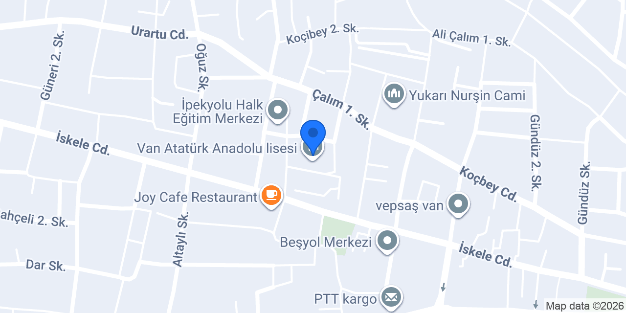 Van Atatürk Anadolu lisesi konumu