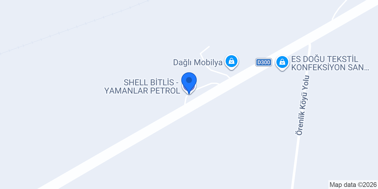SHELL BİTLİS - YAMANLAR PETROL konumu