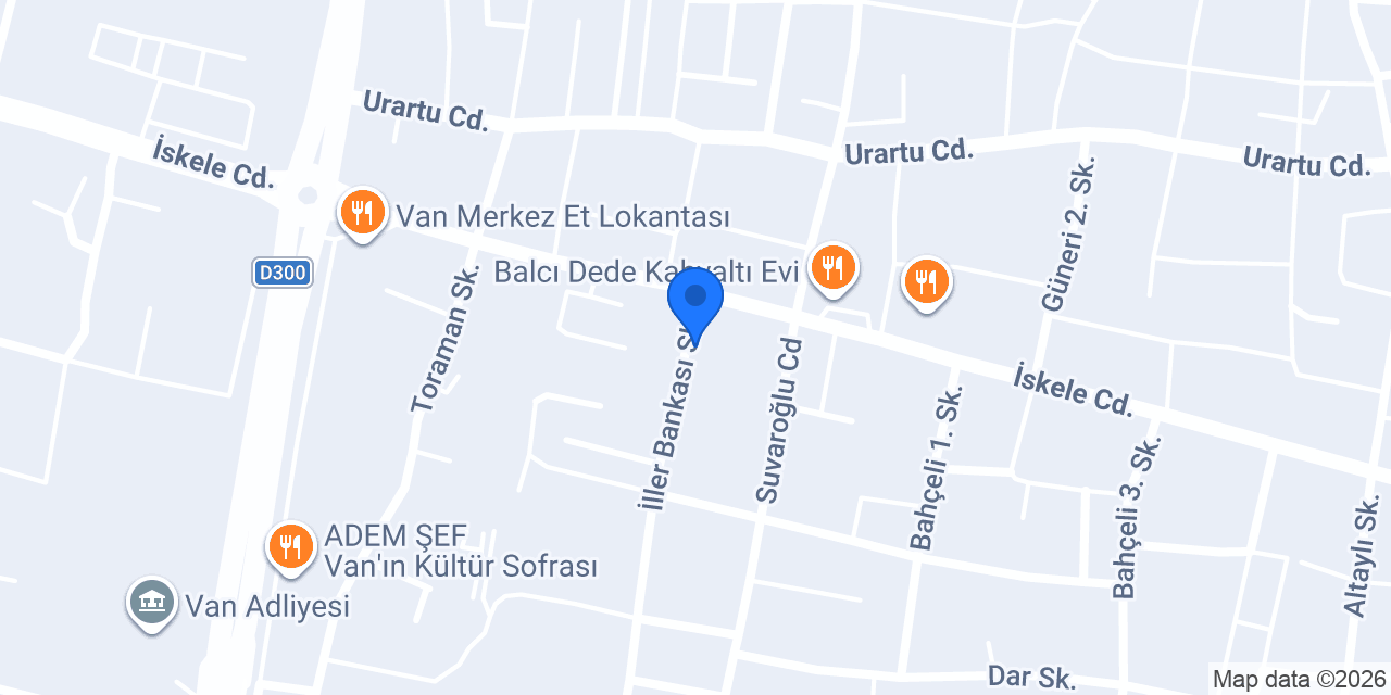 Van Tarçın Pet Veteriner Kliniği konumu