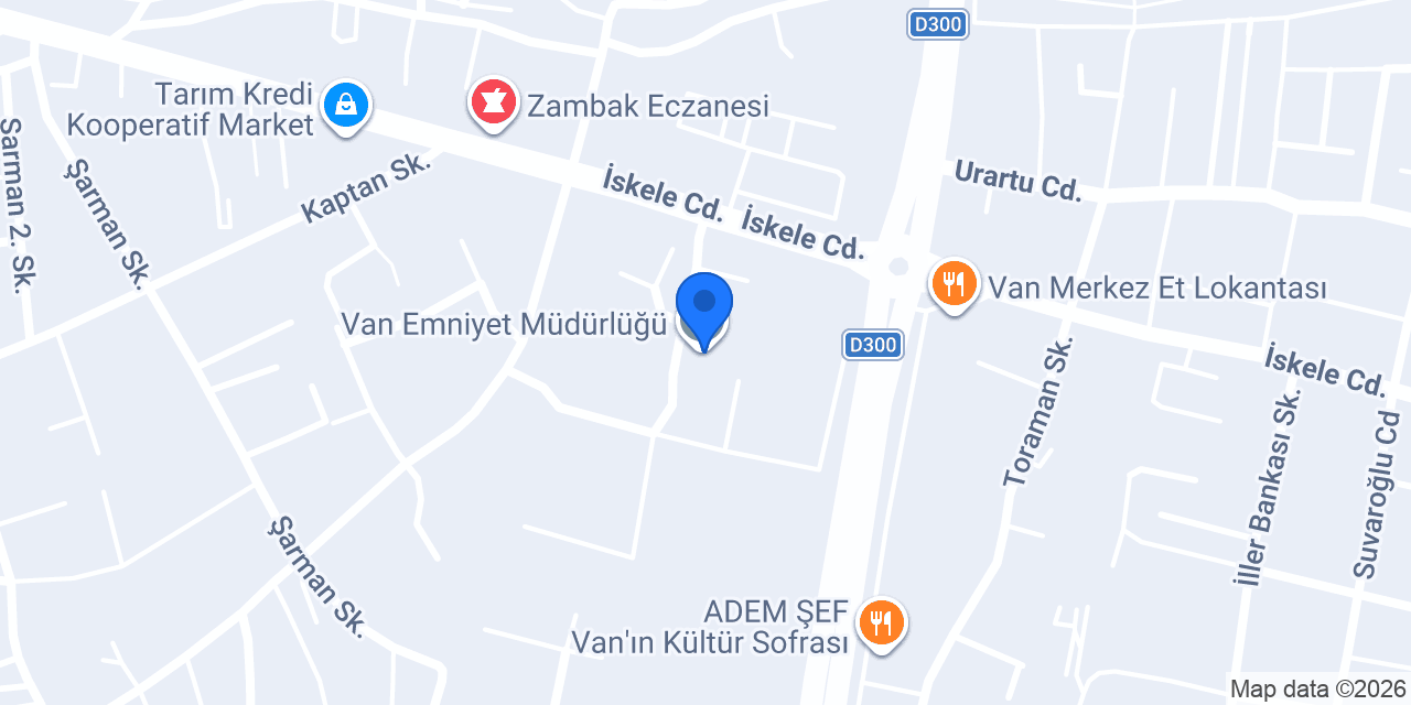 Van Emniyet Müdürlüğü konumu
