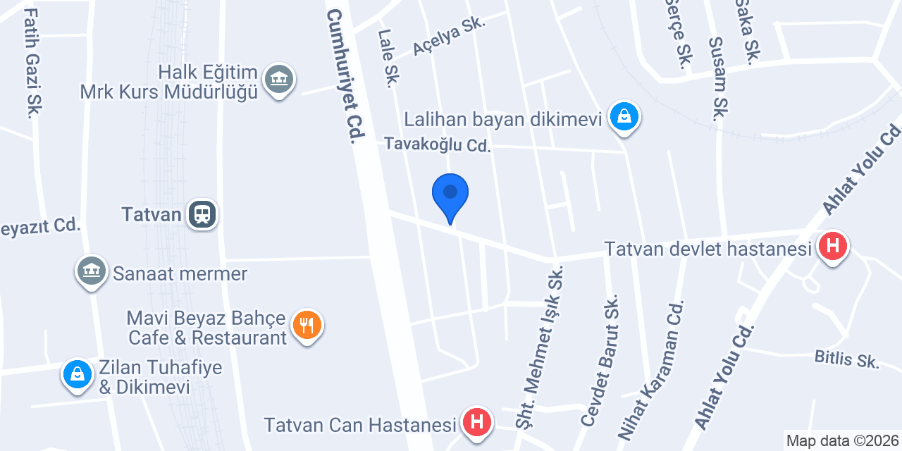 TATVAN PATİ PET VETERİNER KLİNİĞİ konumu