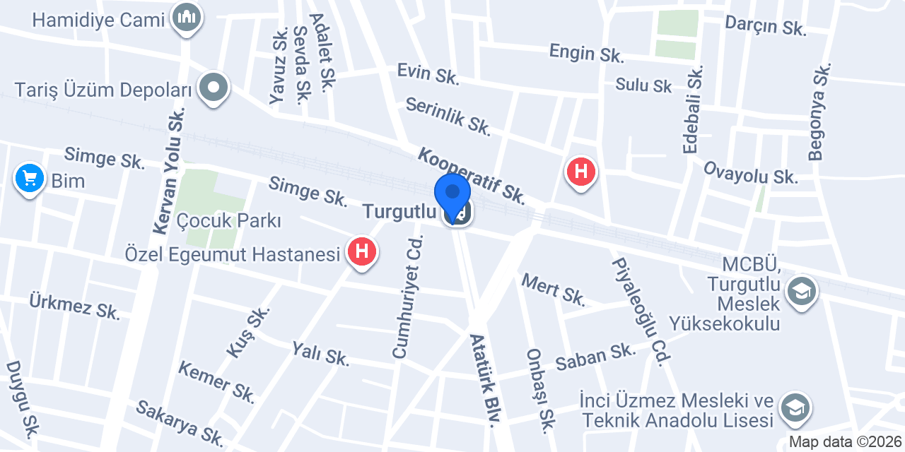Turgutlu Garı konumu