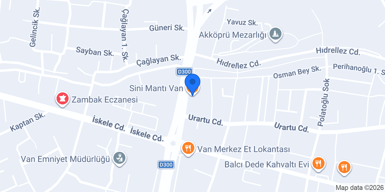 Sini Mantı Van konumu