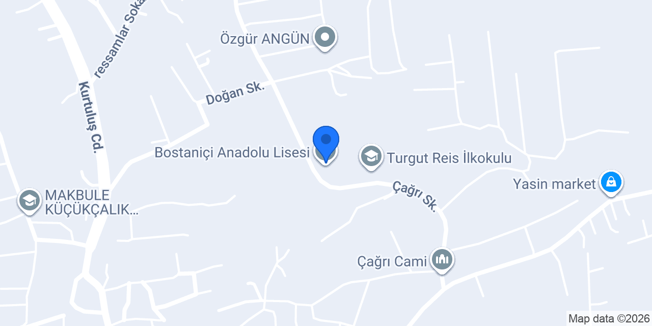 Bostaniçi Anadolu Lisesi konumu