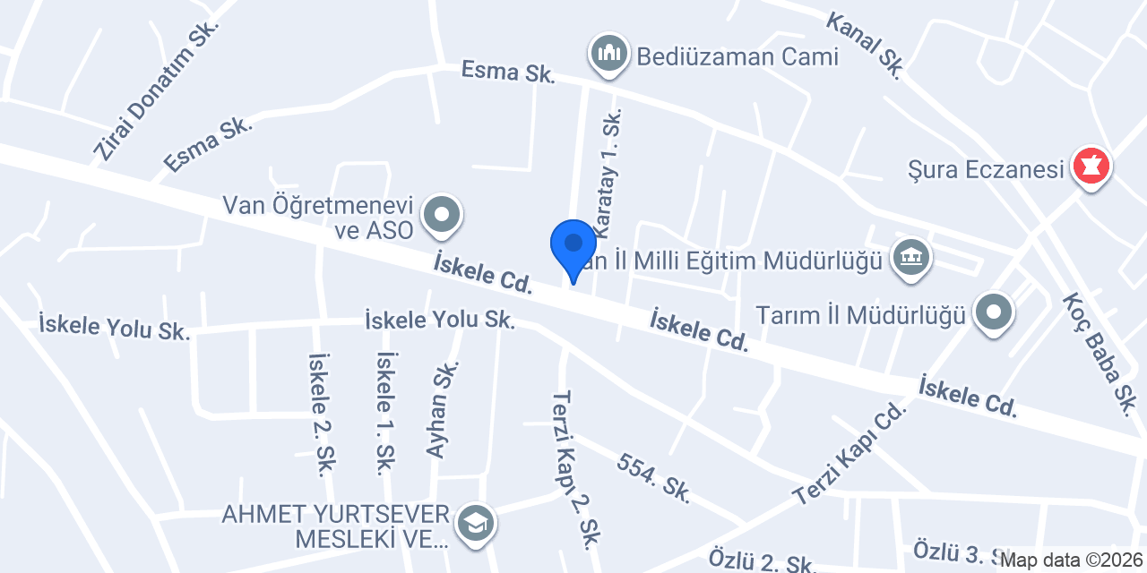Çamlıca Kitap Kırtasiye Van Şubesi konumu