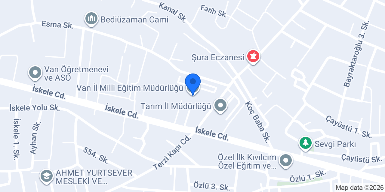 Van İl Milli Eğitim Müdürlüğü konumu