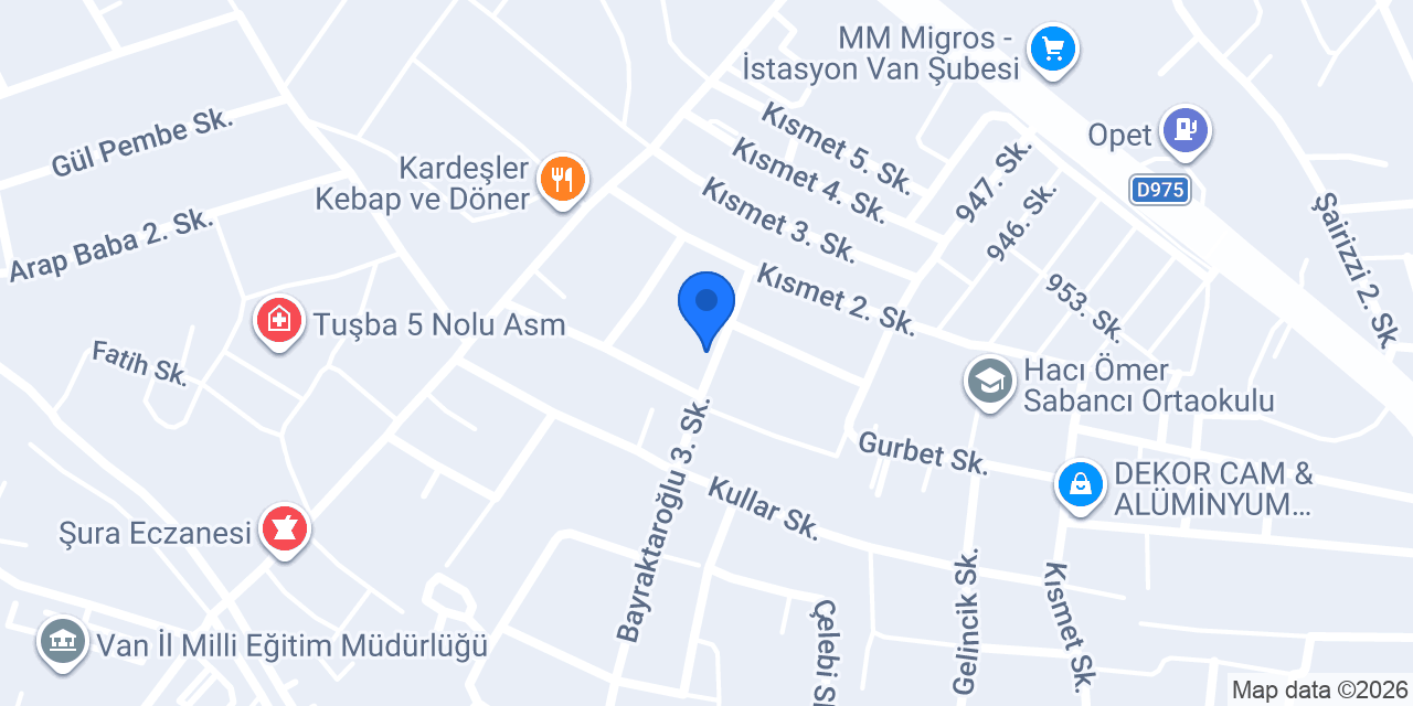 Van Özgüven halı yıkama fabrikası konumu
