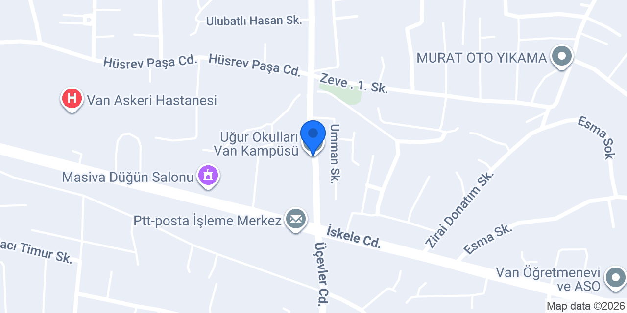 Uğur Okulları Van Kampüsü konumu