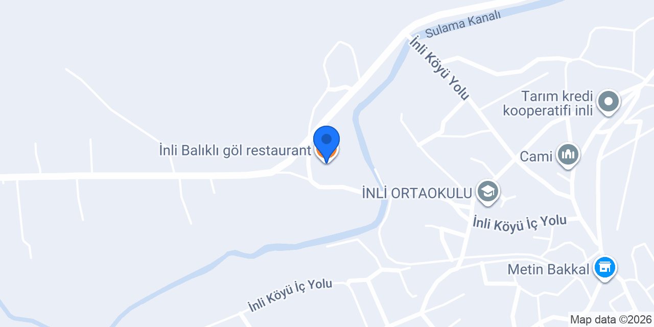 İnli Balıklı göl restaurant konumu