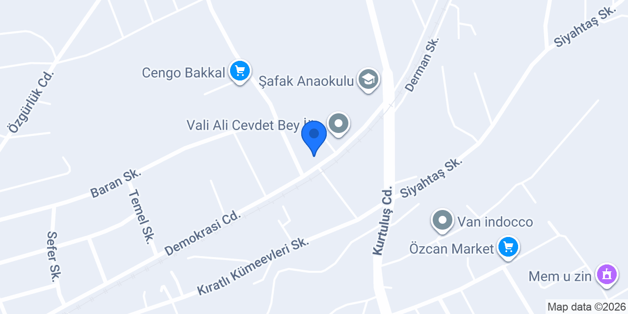 Gazi Cam balkon Van konumu