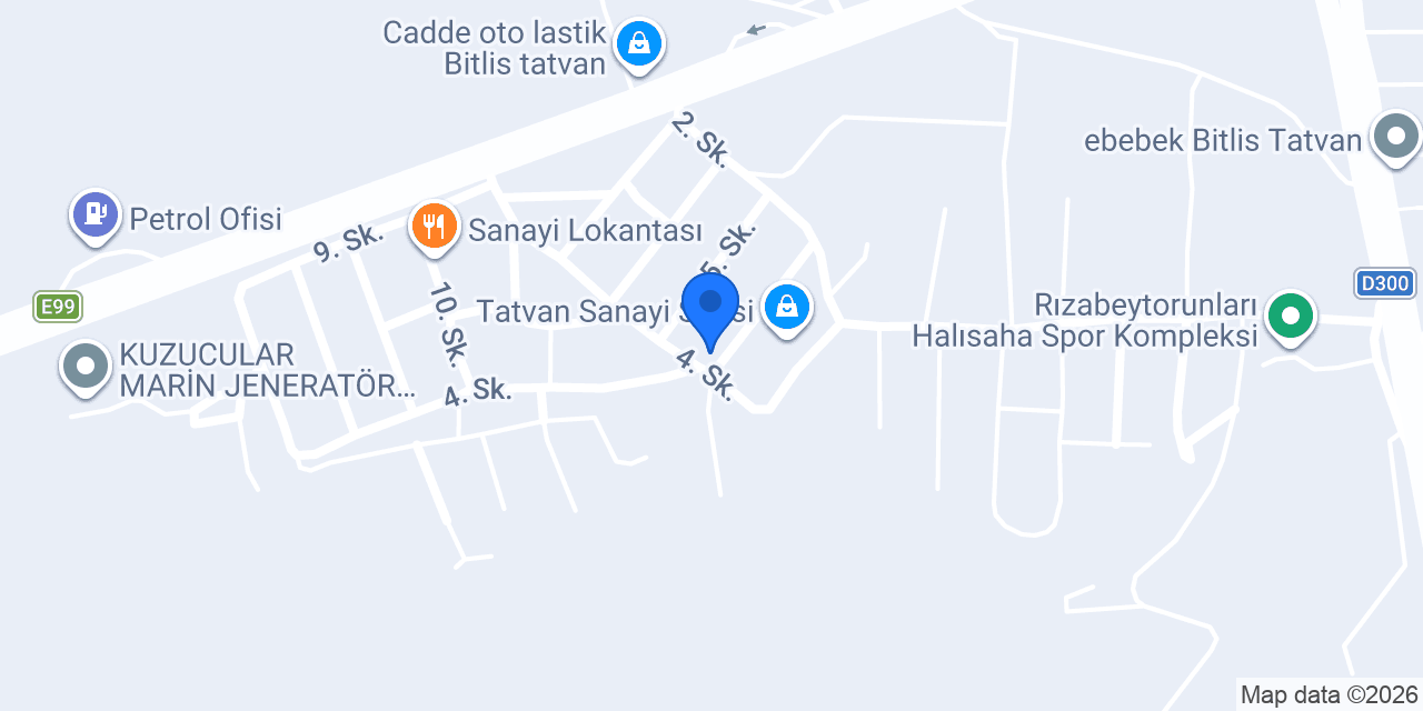 Yunus Oto Bakım Servisi Bitlis-Tatvan konumu