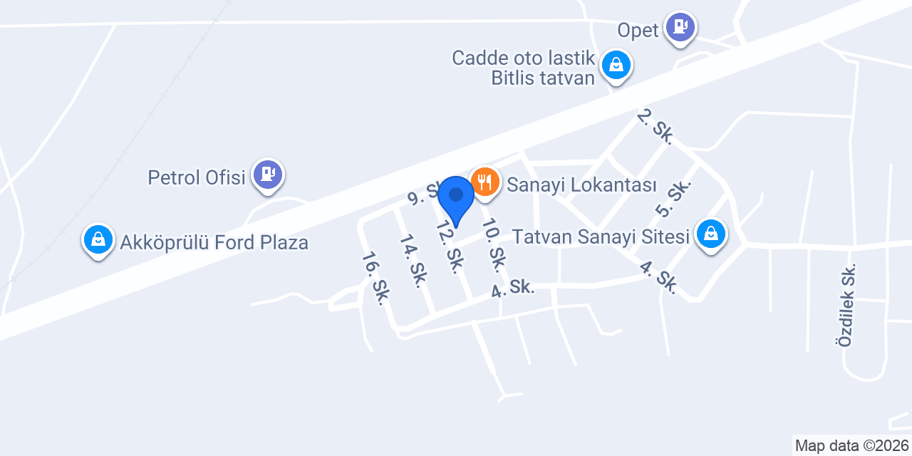 Candaş oto boya Tatvan konumu