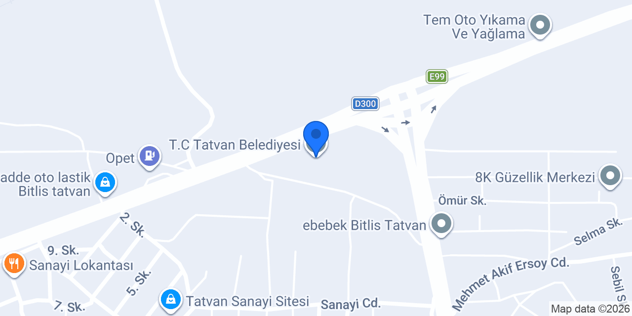 T.C Tatvan Belediyesi konumu
