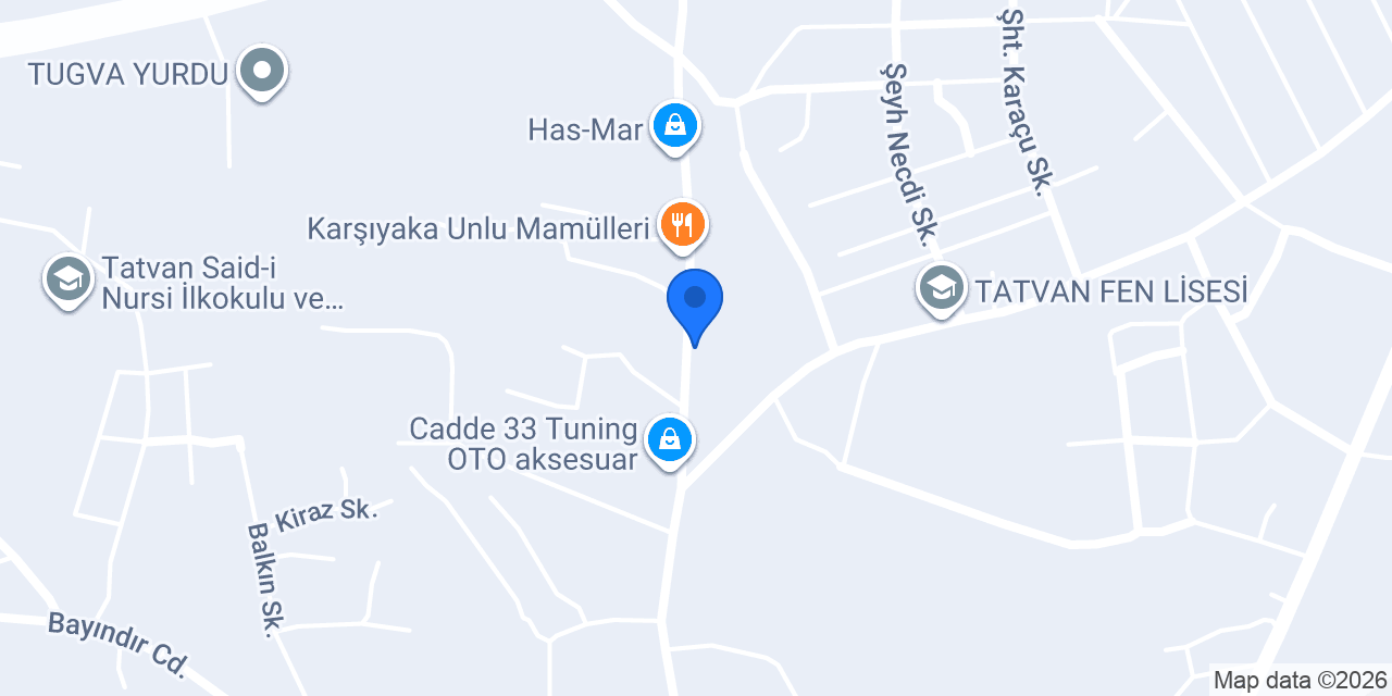 Tatvan cadde 33 Tuning Rıdvan usta konumu