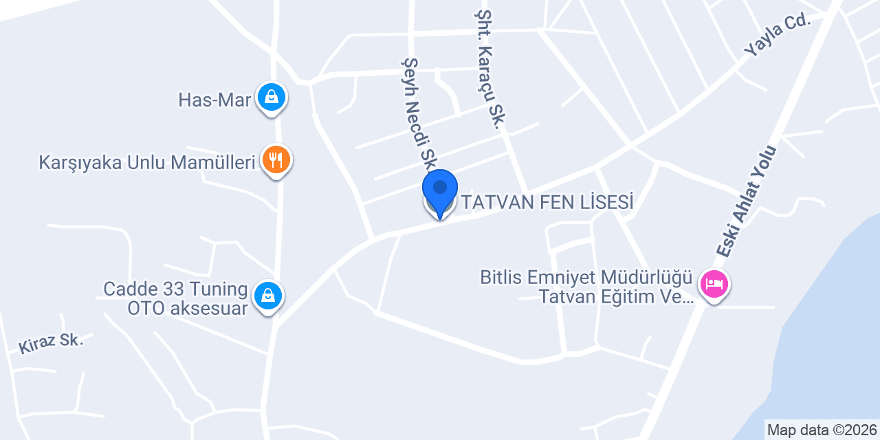 TATVAN FEN LİSESİ konumu