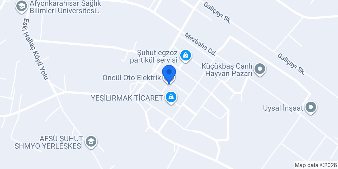 Öncül Oto Elektrik konumu