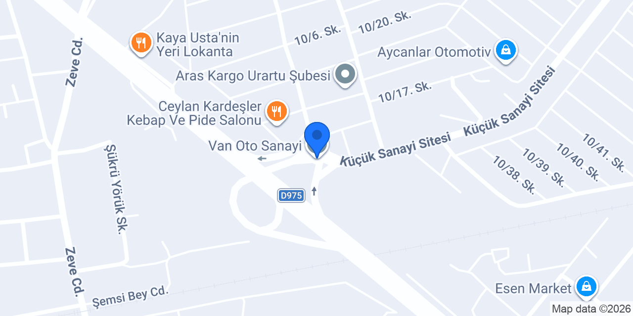 Van Oto Sanayi konumu