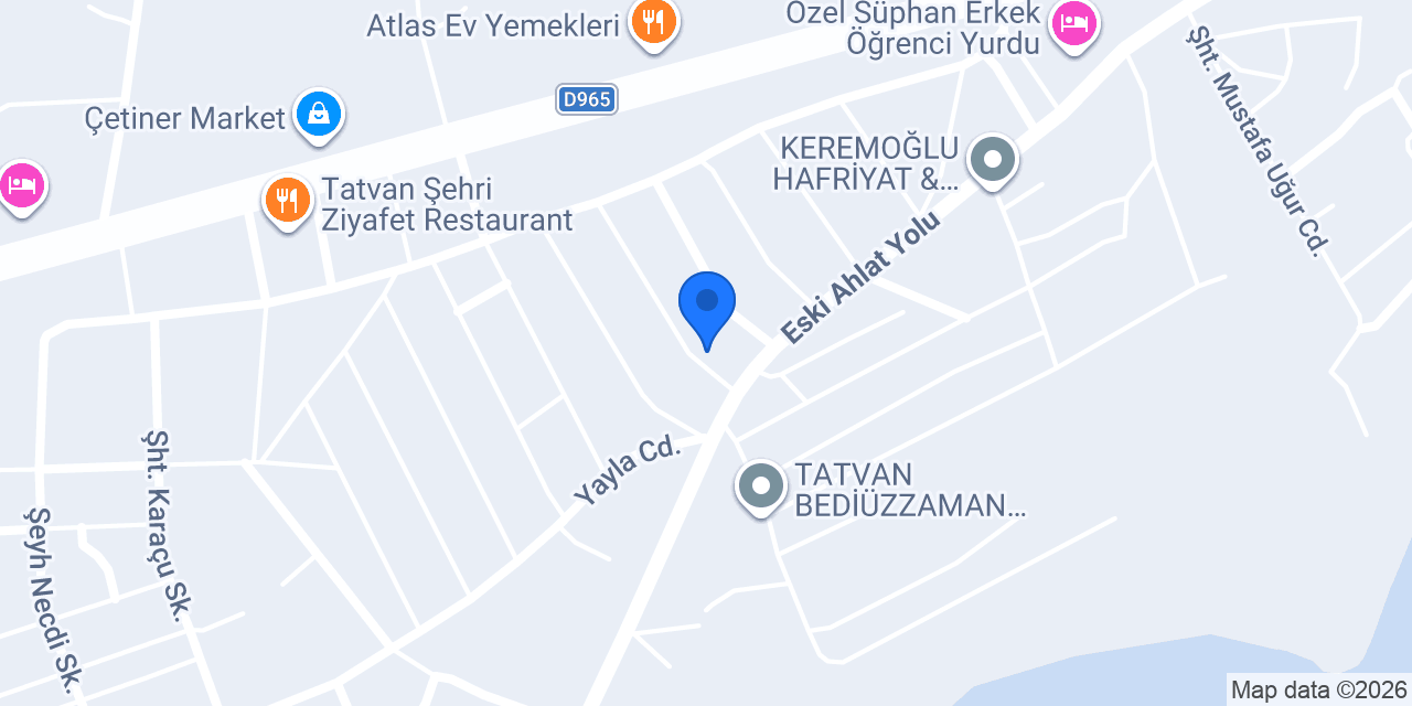 Tatvan Doğa tarım ürünleri konumu