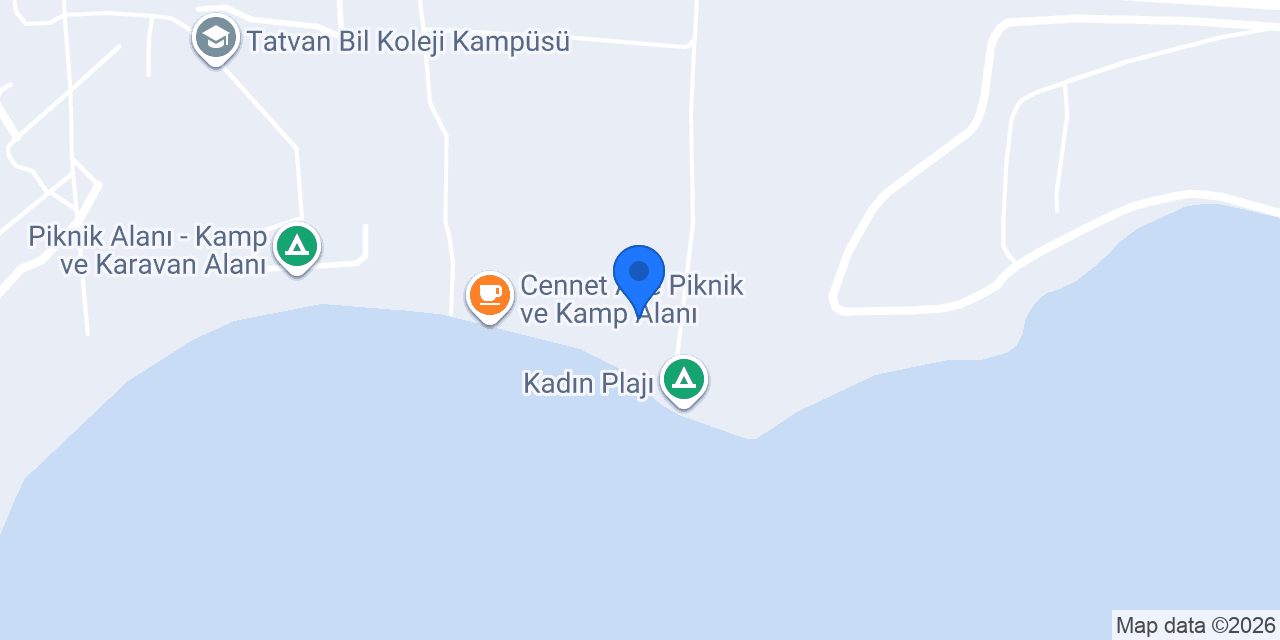 Mavi göl plaj, piknik ve kamp alanı konumu