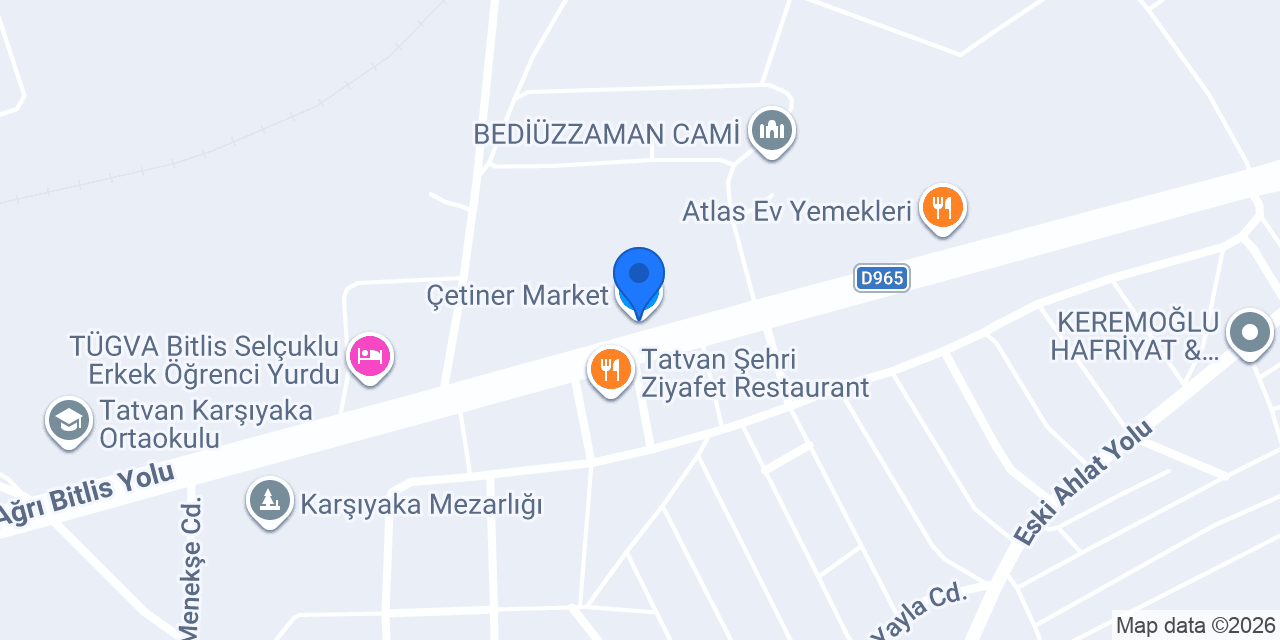 Çetiner Market konumu