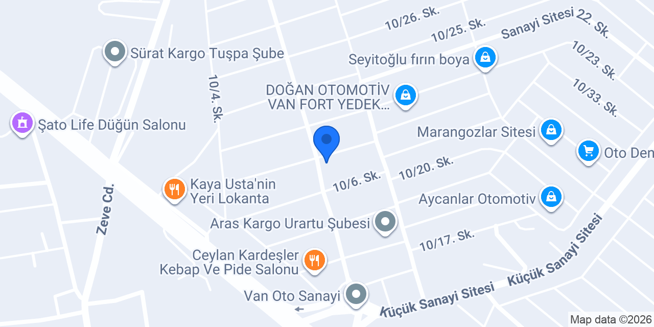 Taner Otomotiv konumu