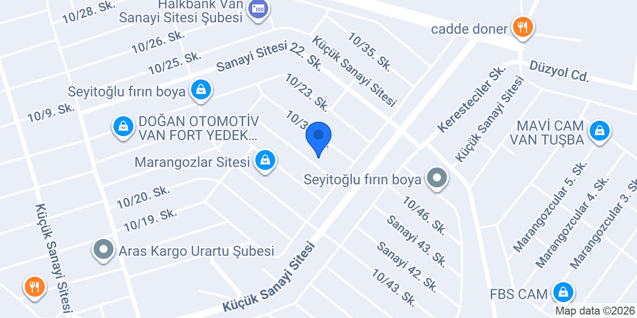 Van Gölü Oto Elektrik konumu