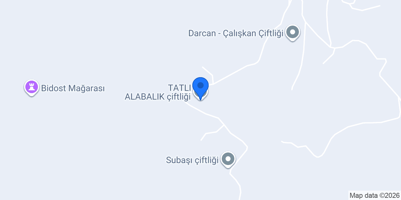 TATLI ALABALIK çiftliği konumu