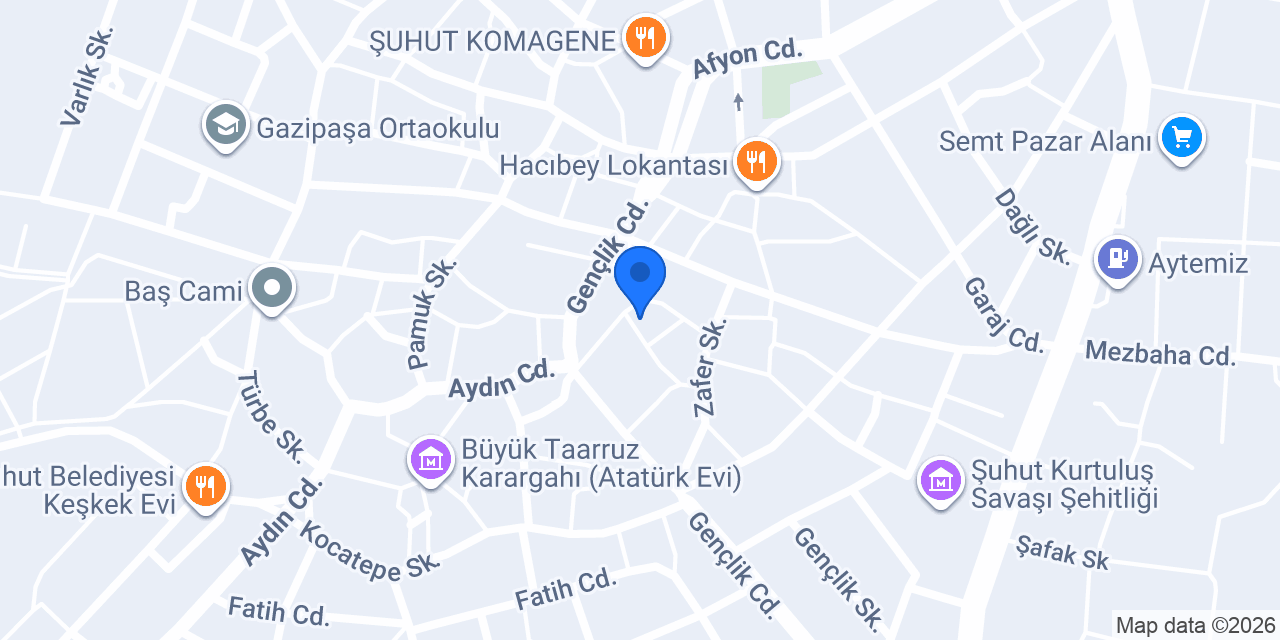 ŞUHUT VETERİNER KLİNİĞİ konumu