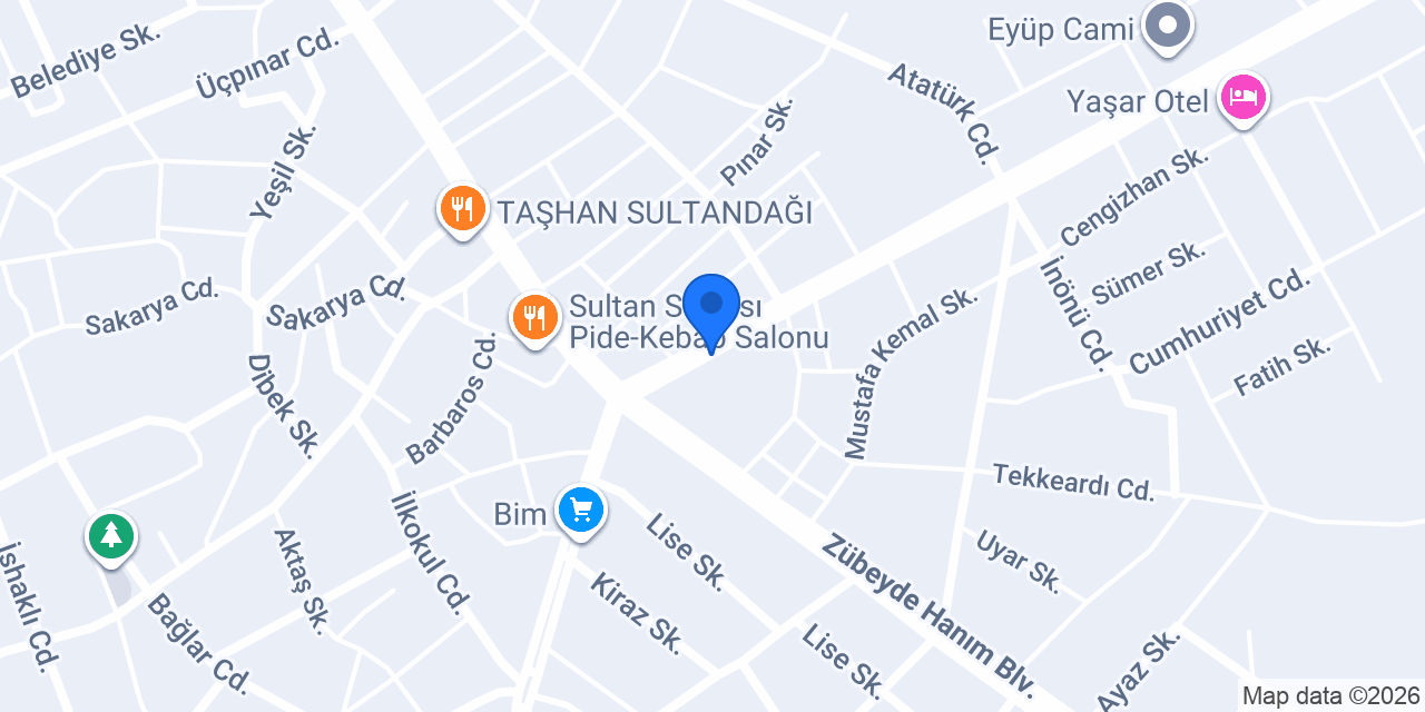 Hanzade Yemek Salonu konumu